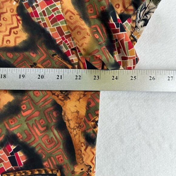 Silky Scrubs Shirt Mens Size M Southwestern Zebra Print Medical Uniform Brown - Picture 10 of 11